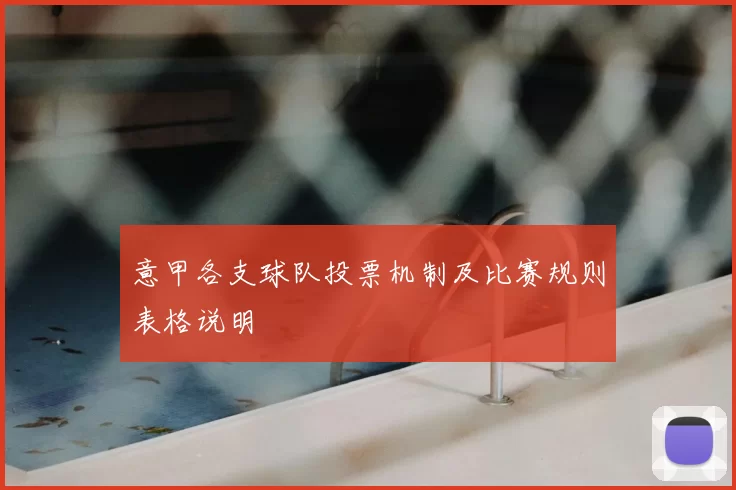 意甲各支球队投票机制及比赛规则表格说明